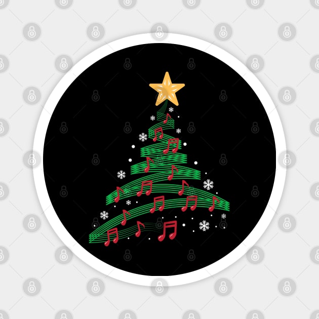 Music Notes Christmas Tree Magnet by MZeeDesigns